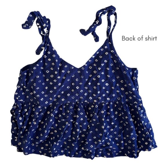 Y2k Blue Peplum Polka Dot Tank Top Gap Women's Large - Picture 2 of 7